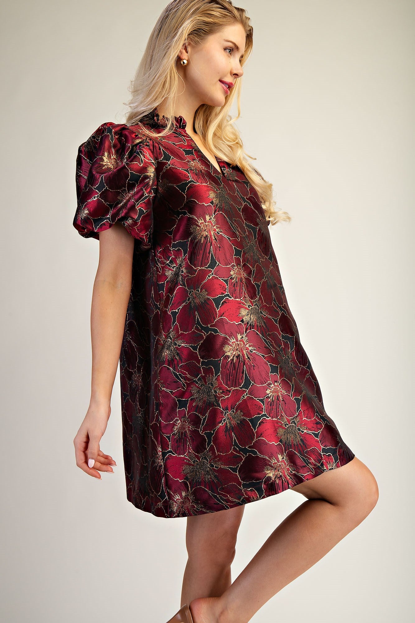 Holiday Blossom Mini Dress