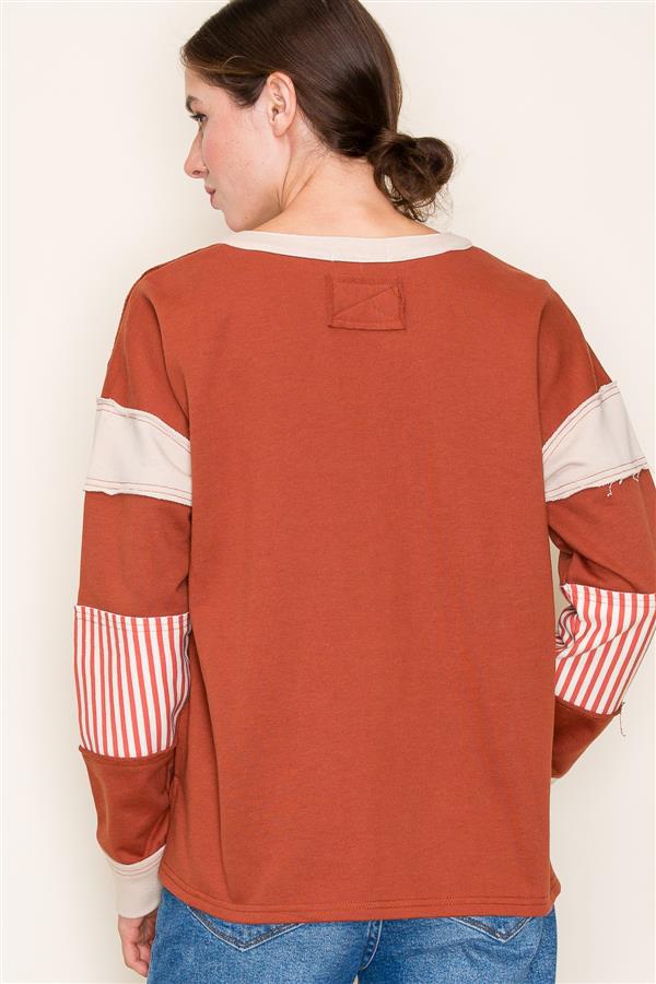 Rust Striped Top