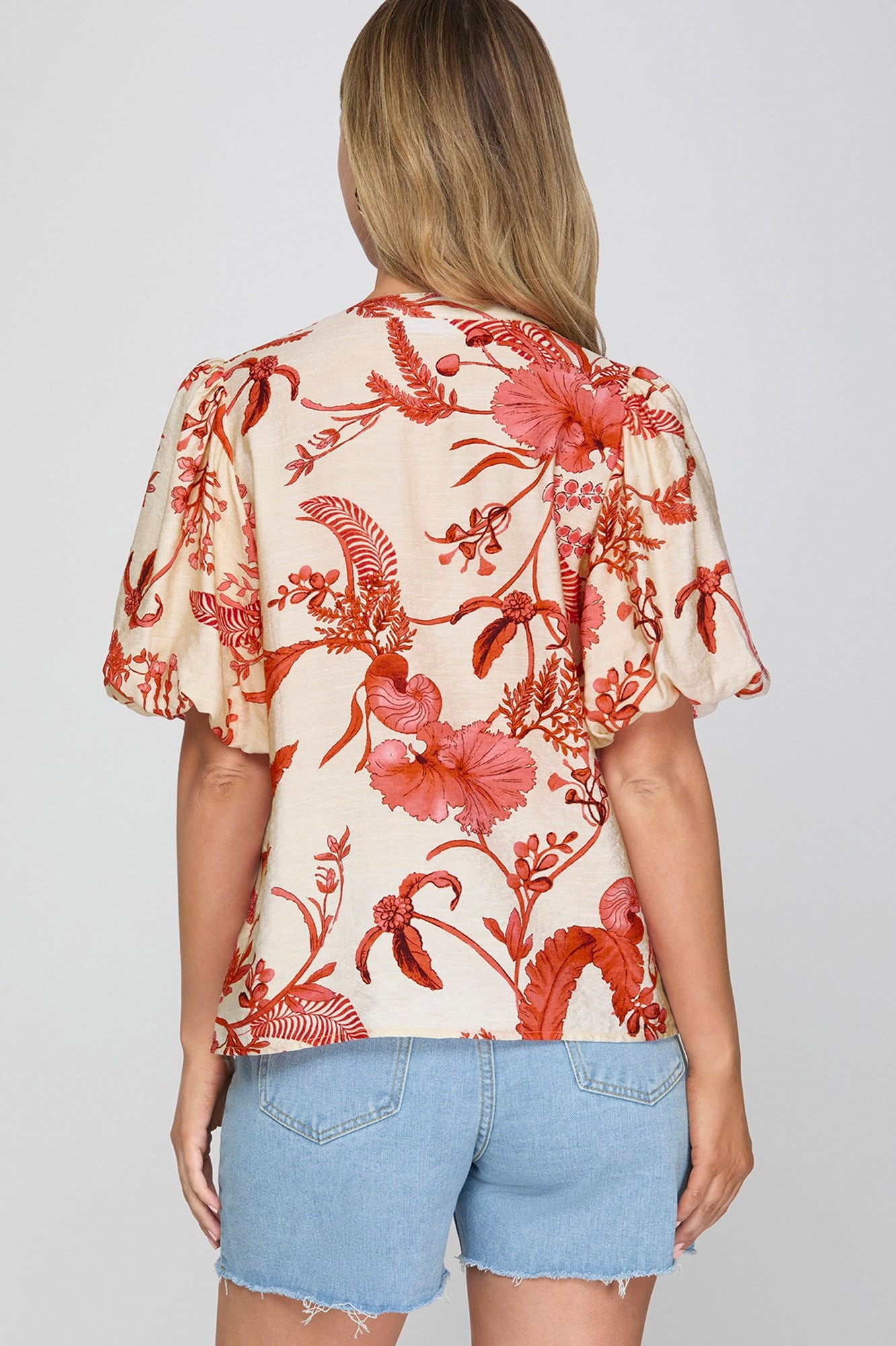 The Willow Neck Tie Floral Top