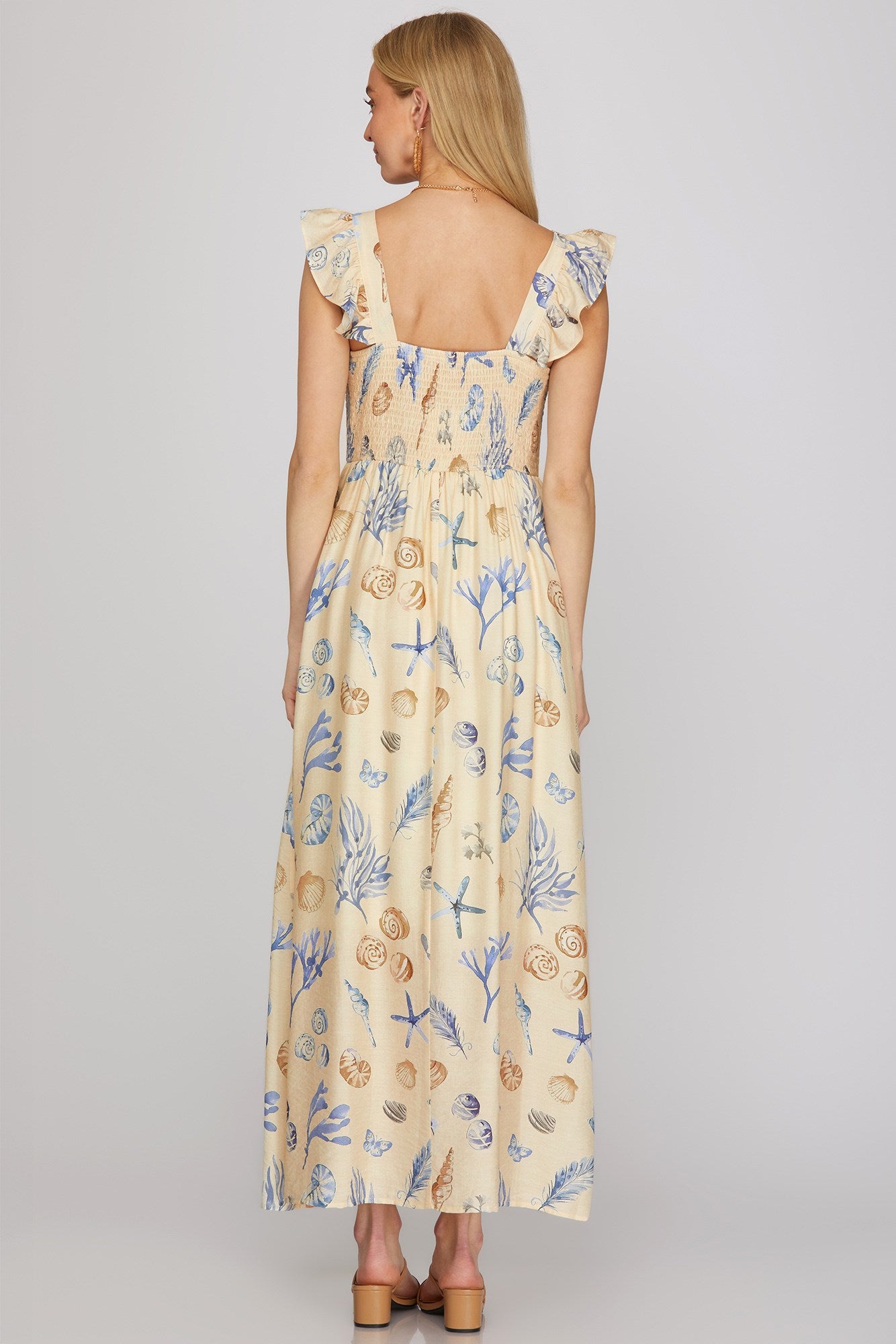 Coastal Charm Smocked Maxi