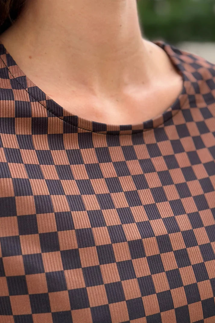 Brown Checkered Top