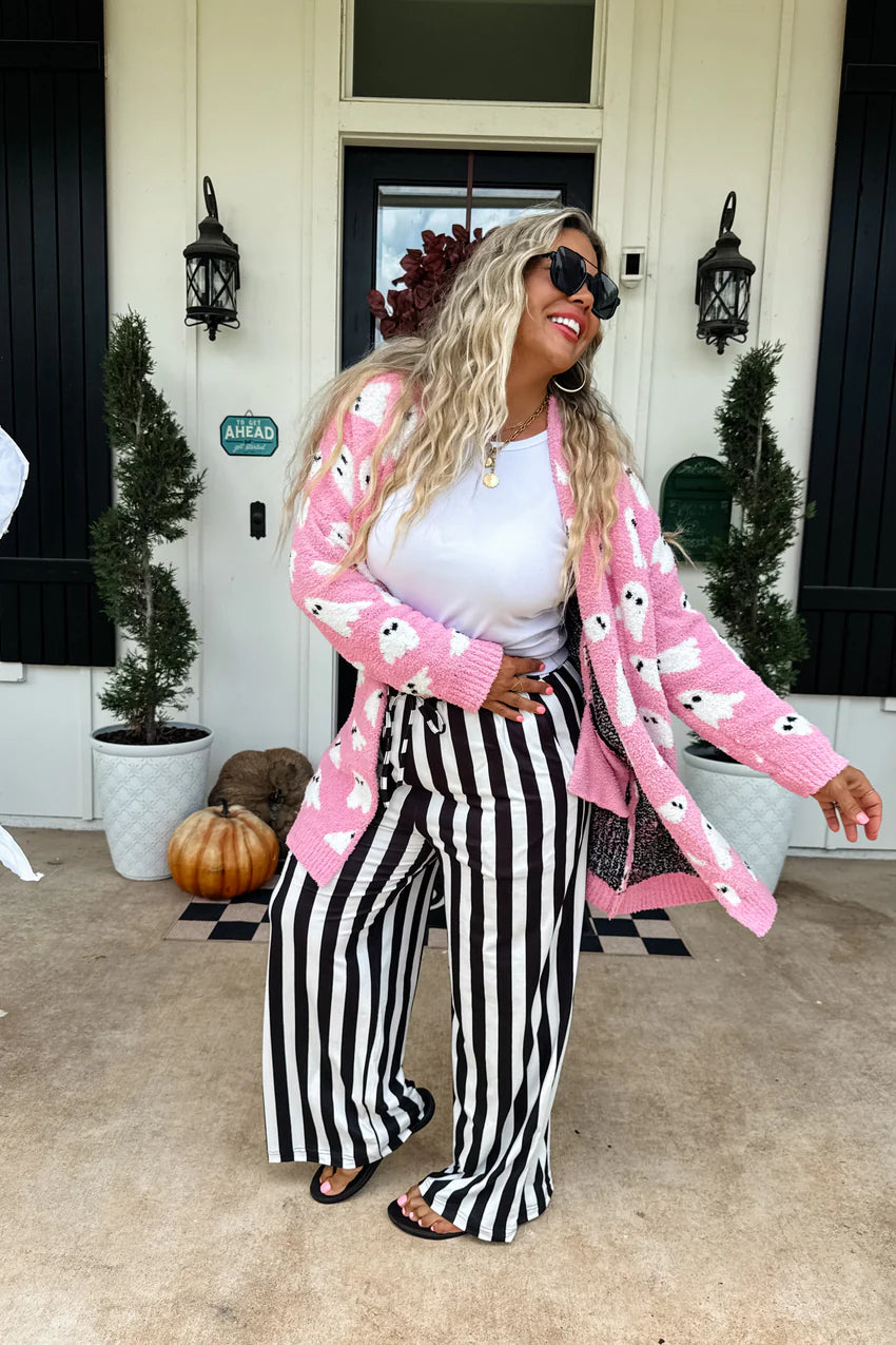 Pink Cloud Halloween Ghost Cardigan
