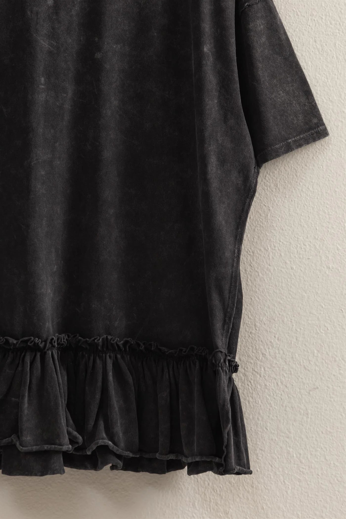 Black Washed Tunic Top