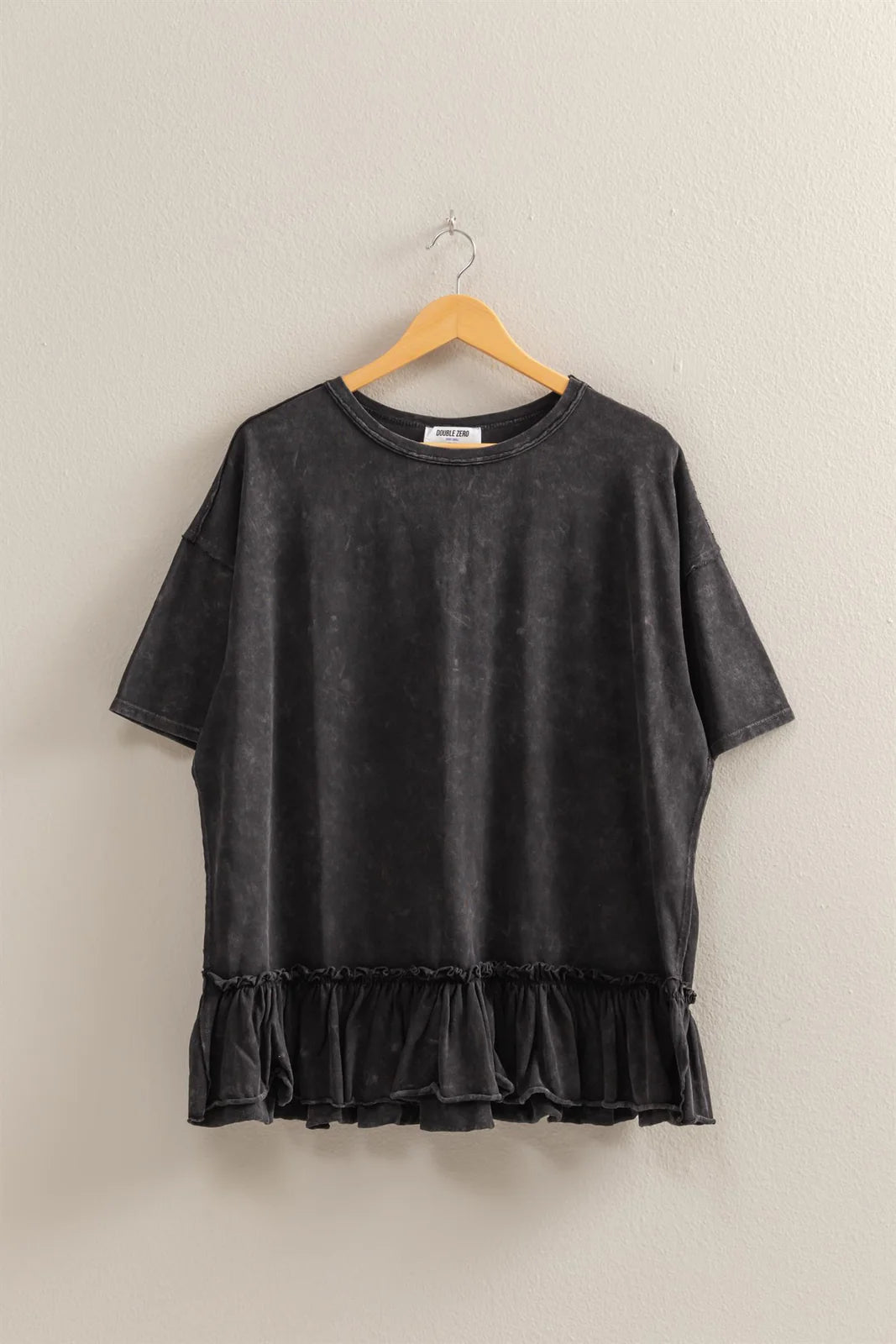 Black Washed Tunic Top