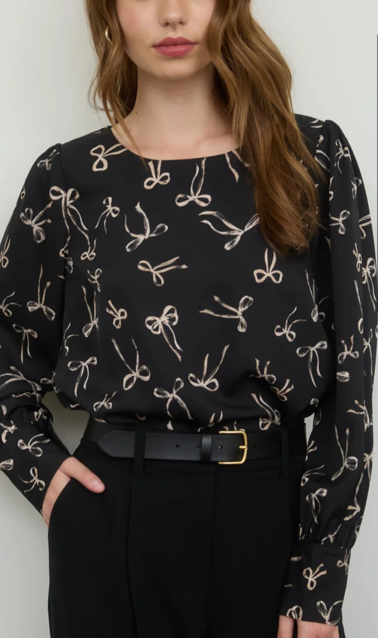 Black Bow Blouse