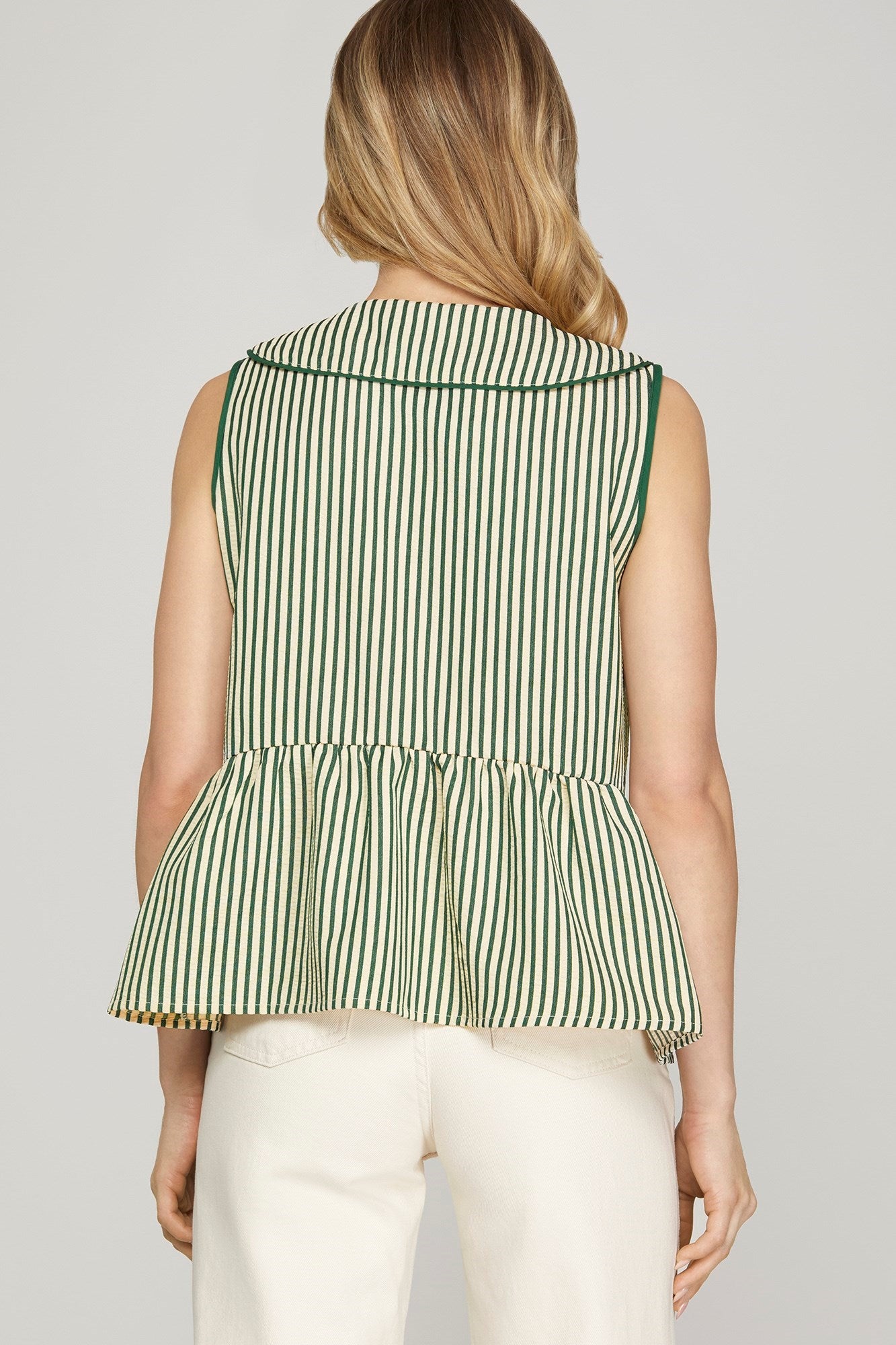 Green Bow Stripe Tank
