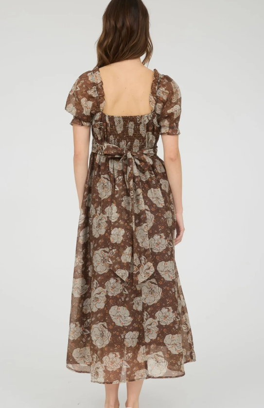 Brown Floral Dress