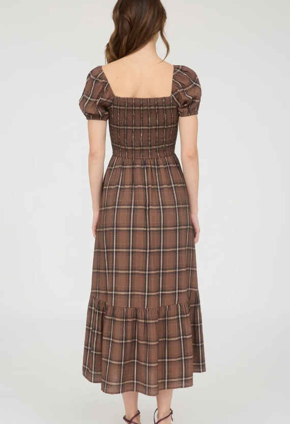 Brown Plaid Dress