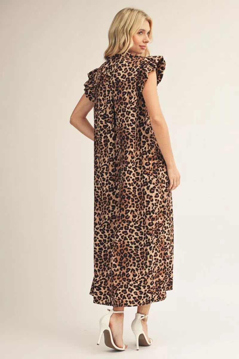 Leopard Button Down Mini Dress