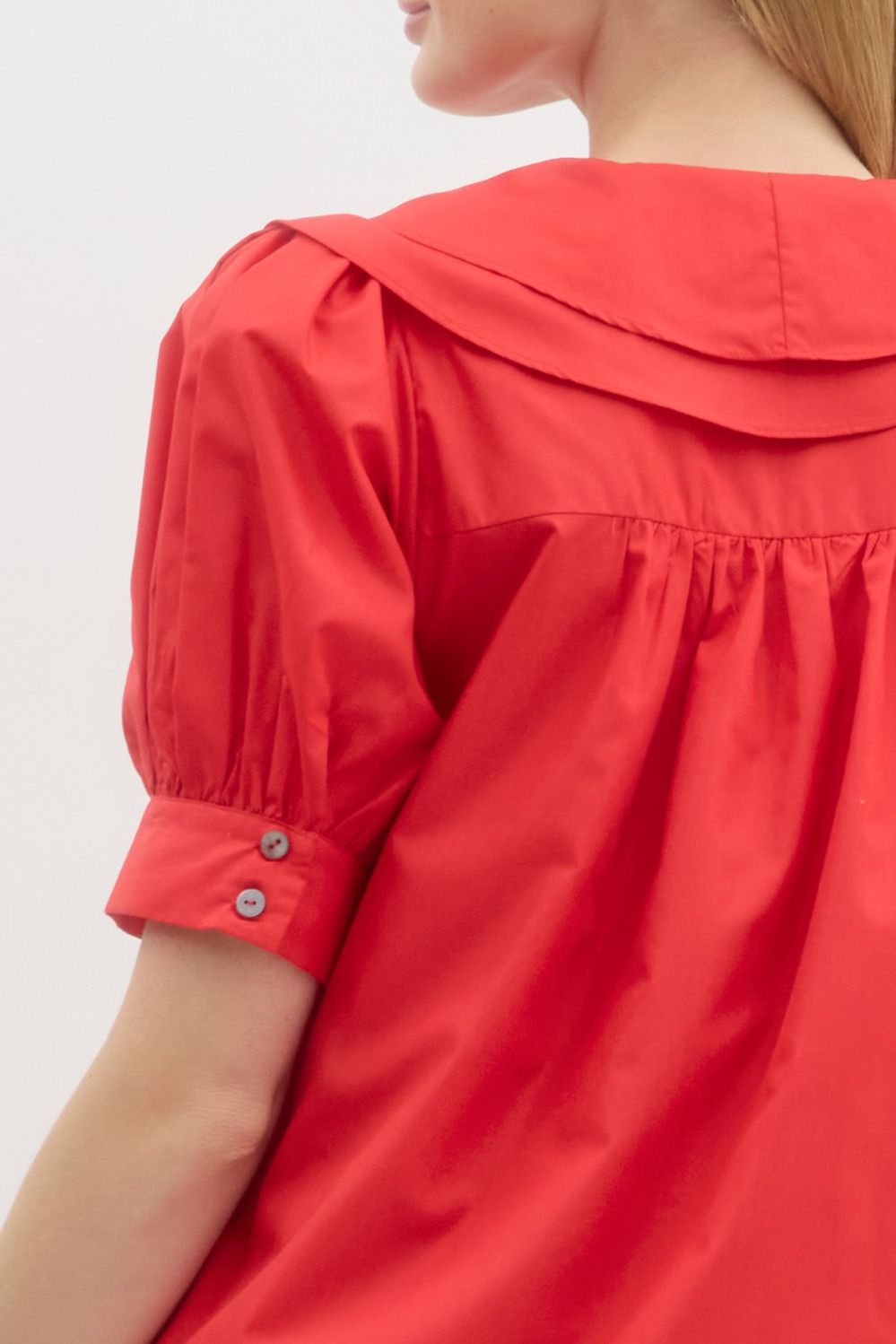 Red Puff Sleeve Mini Dress