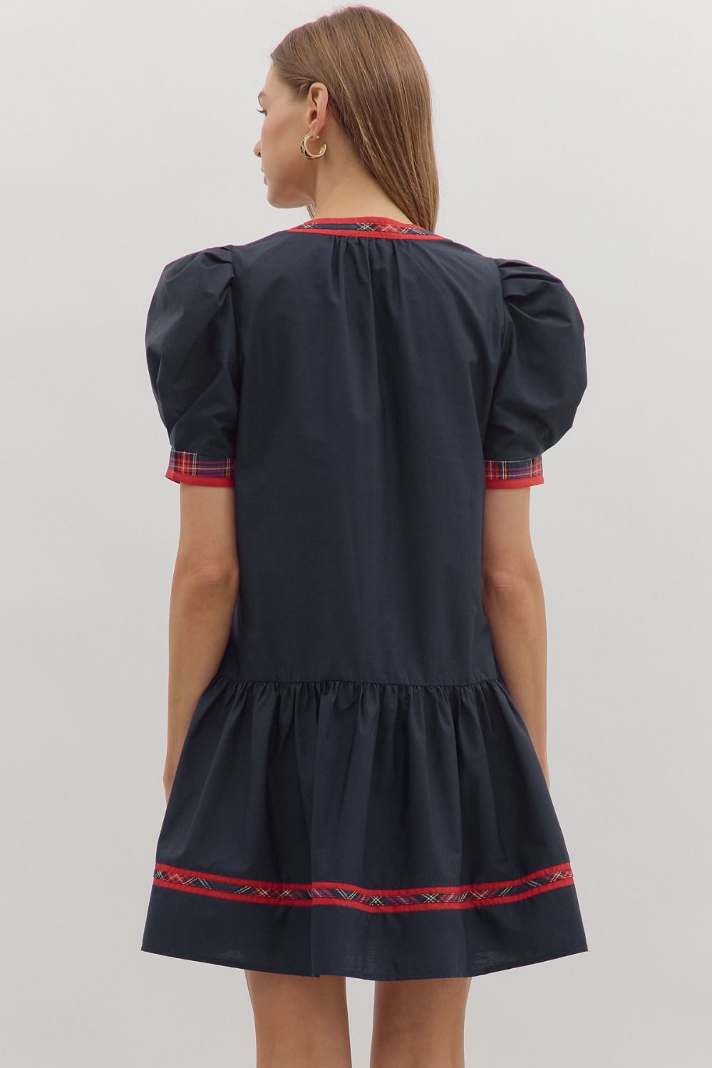 Navy Holiday Mini Dress