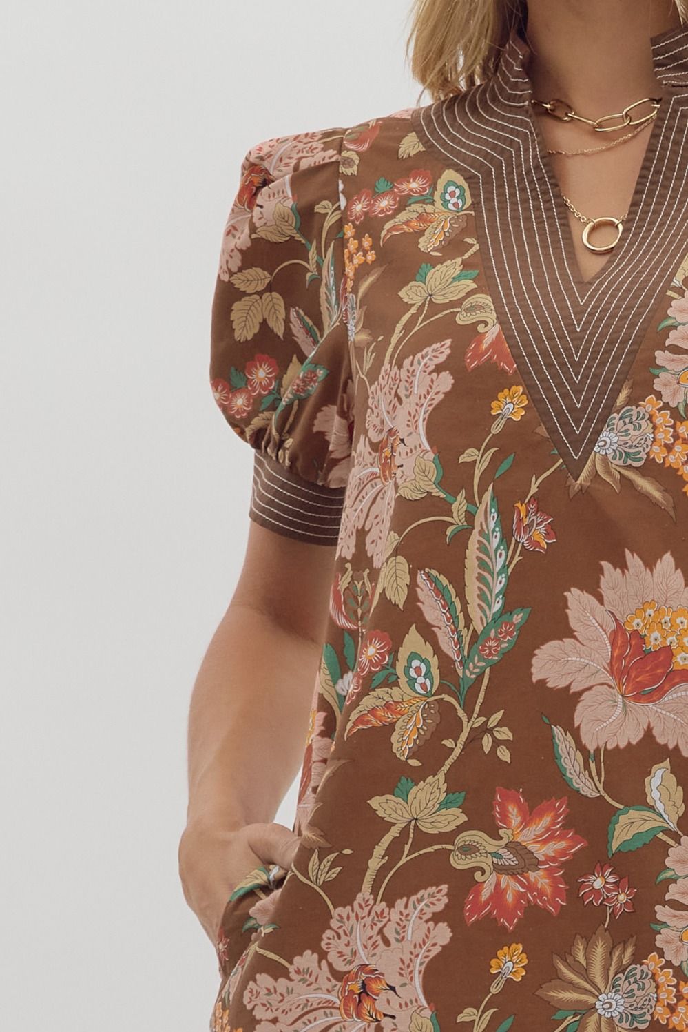Autumn Floral Mini Dress