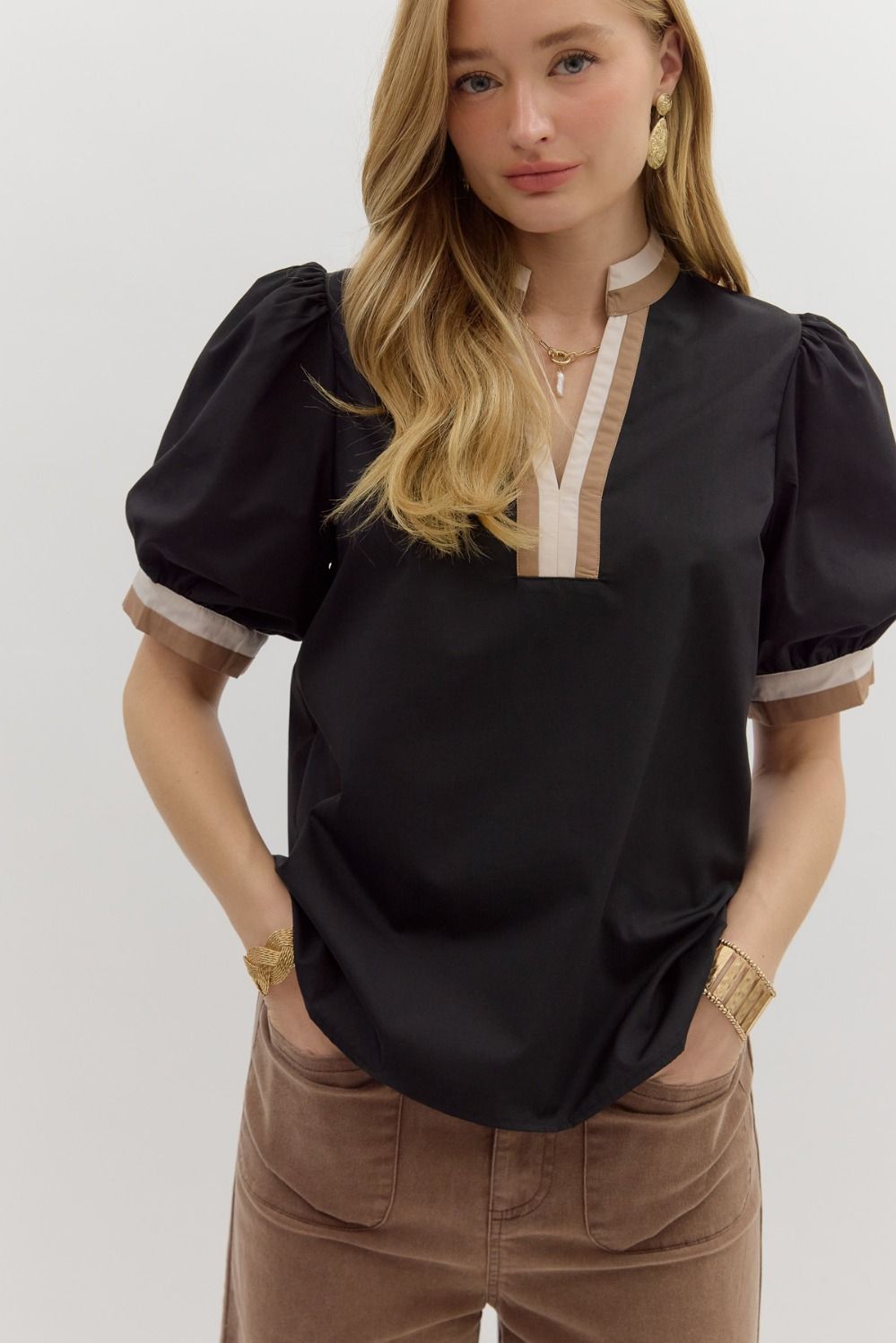 Espresso Stripe Top
