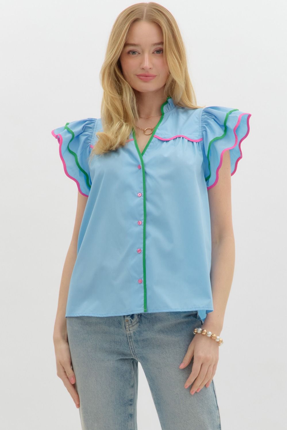 Color Detailed Top