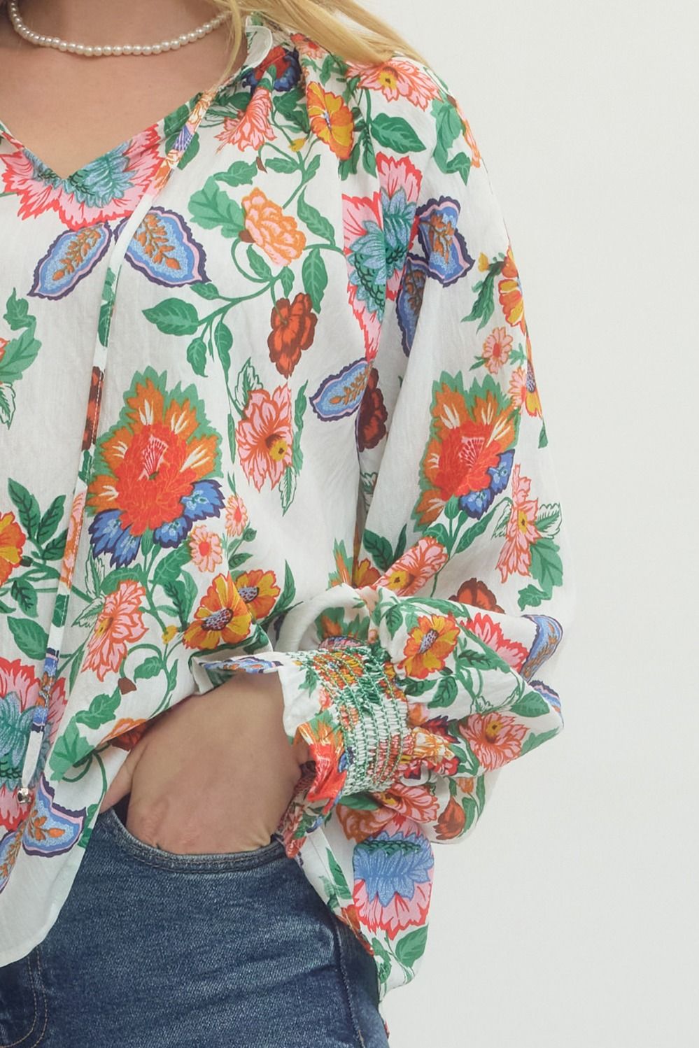 Bloom Tie-Neck Floral Top