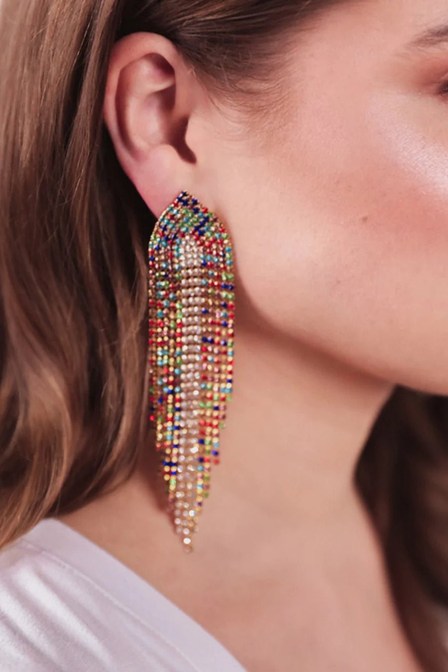 Gems Rhinestone Earrings - Live By K Boutique
