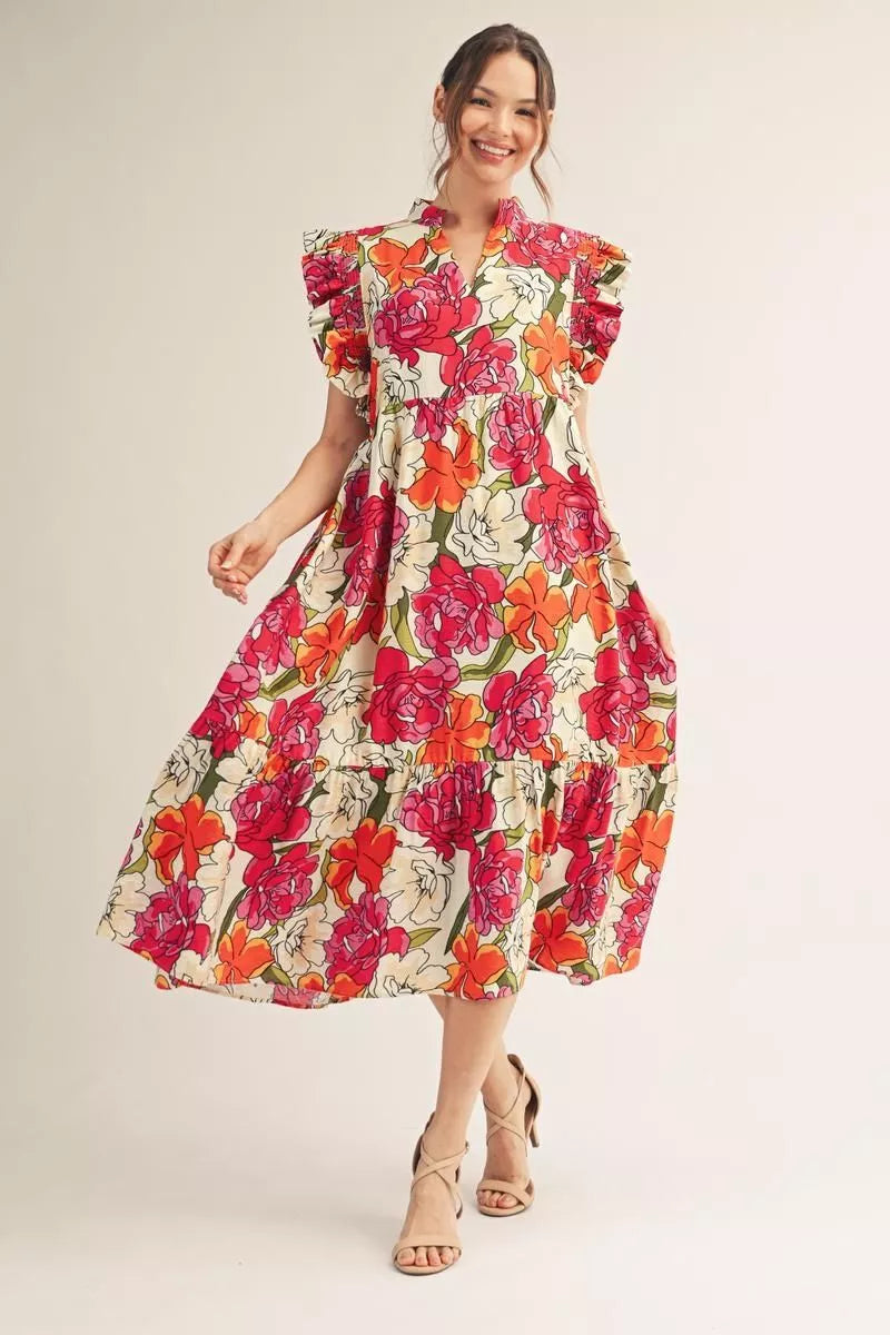 Romance in Bloom Midi Dress