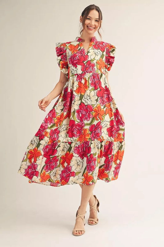 Romance in Bloom Midi Dress