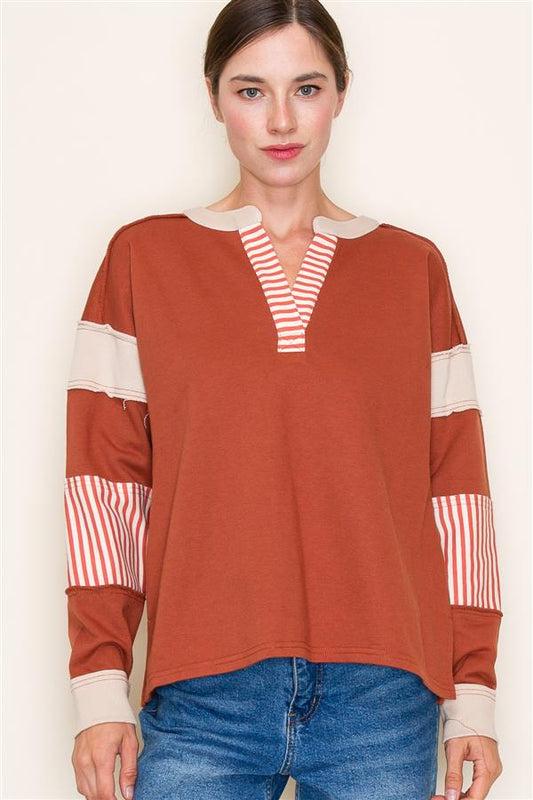 Rust Striped Top