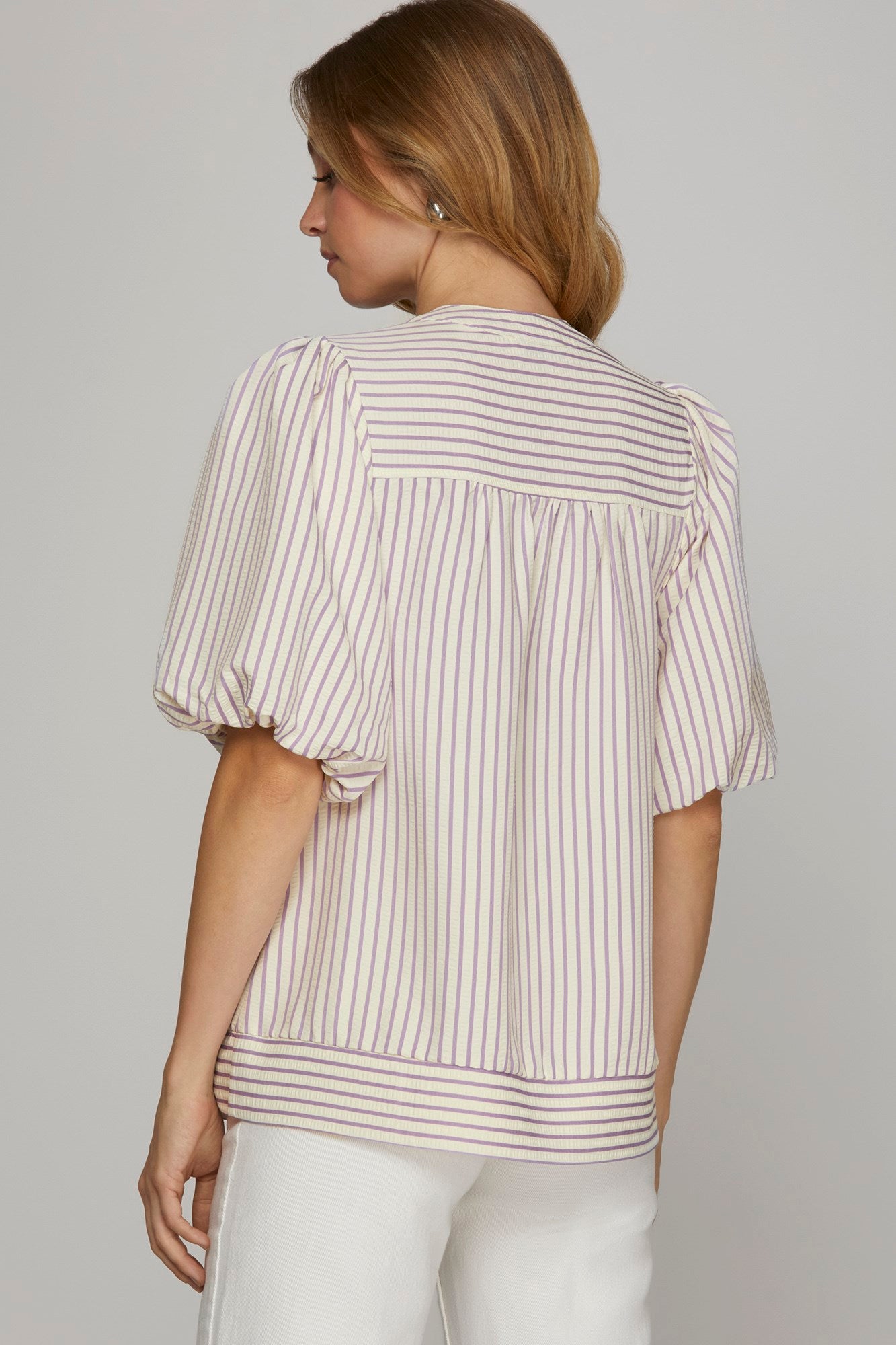 Lilac Striped Blouse