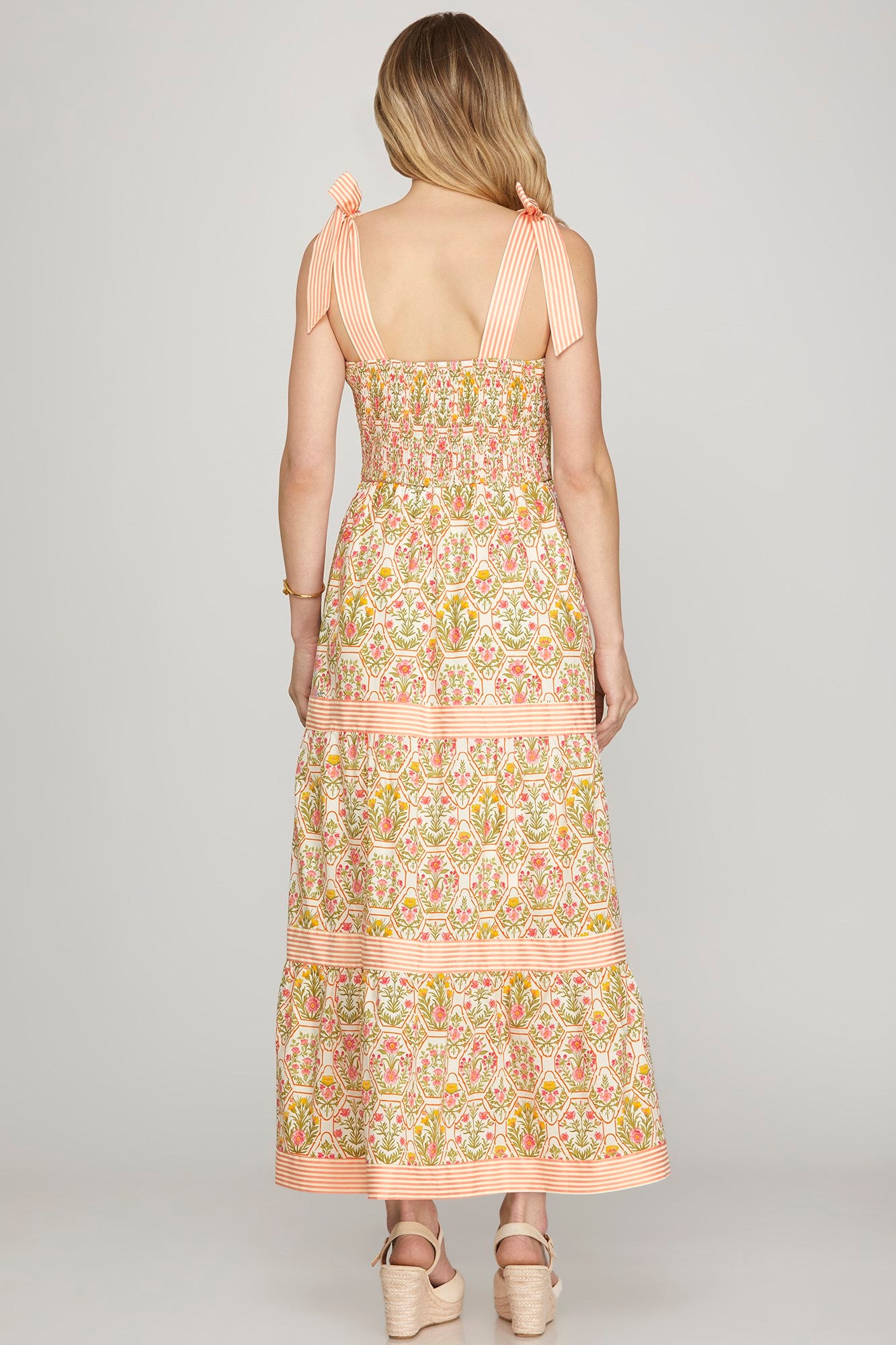 Peach Blossom Tiered Maxi