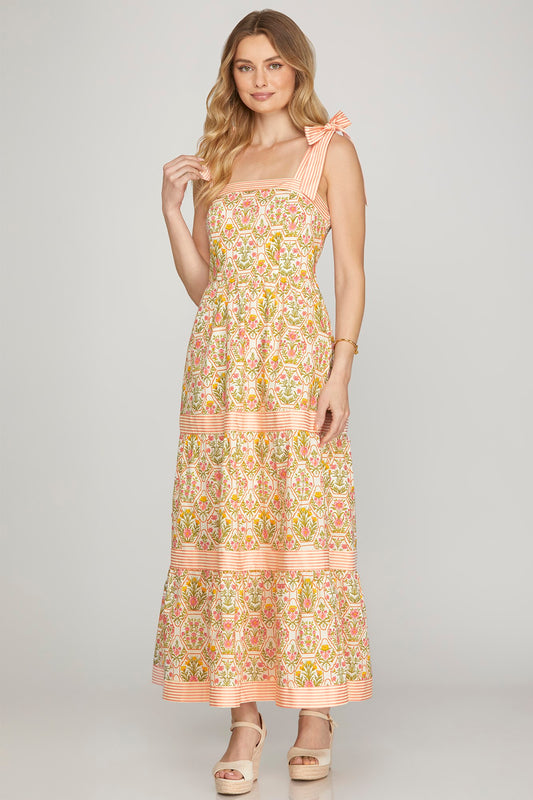 Peach Blossom Tiered Maxi
