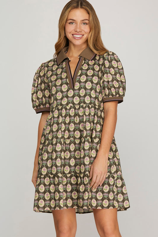 Vintage Fall Mini Dress