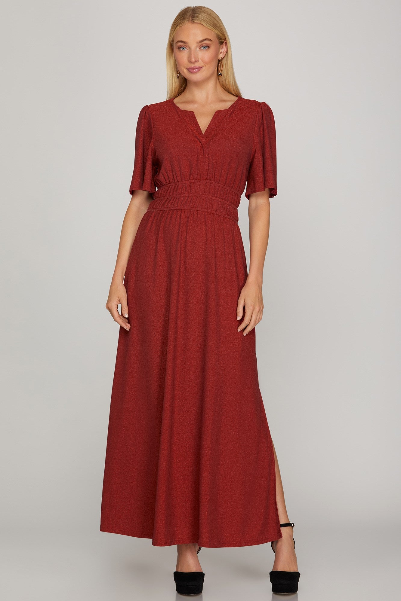 Scarlet Sparkle Maxi Dress