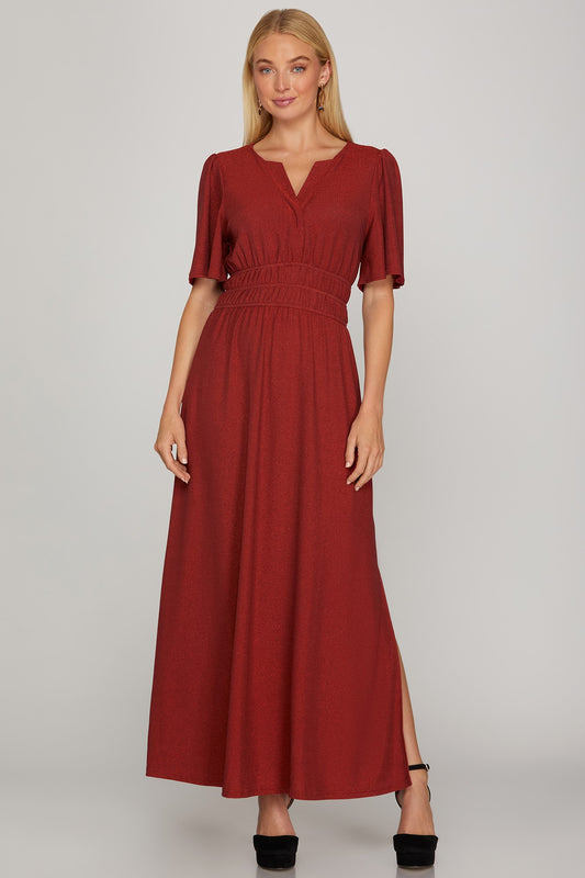 Scarlet Sparkle Maxi Dress
