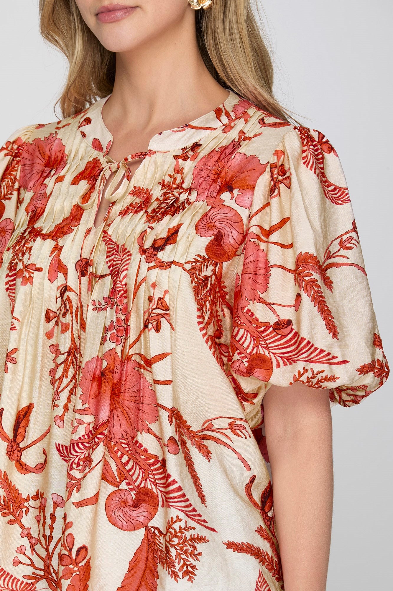 The Willow Neck Tie Floral Top