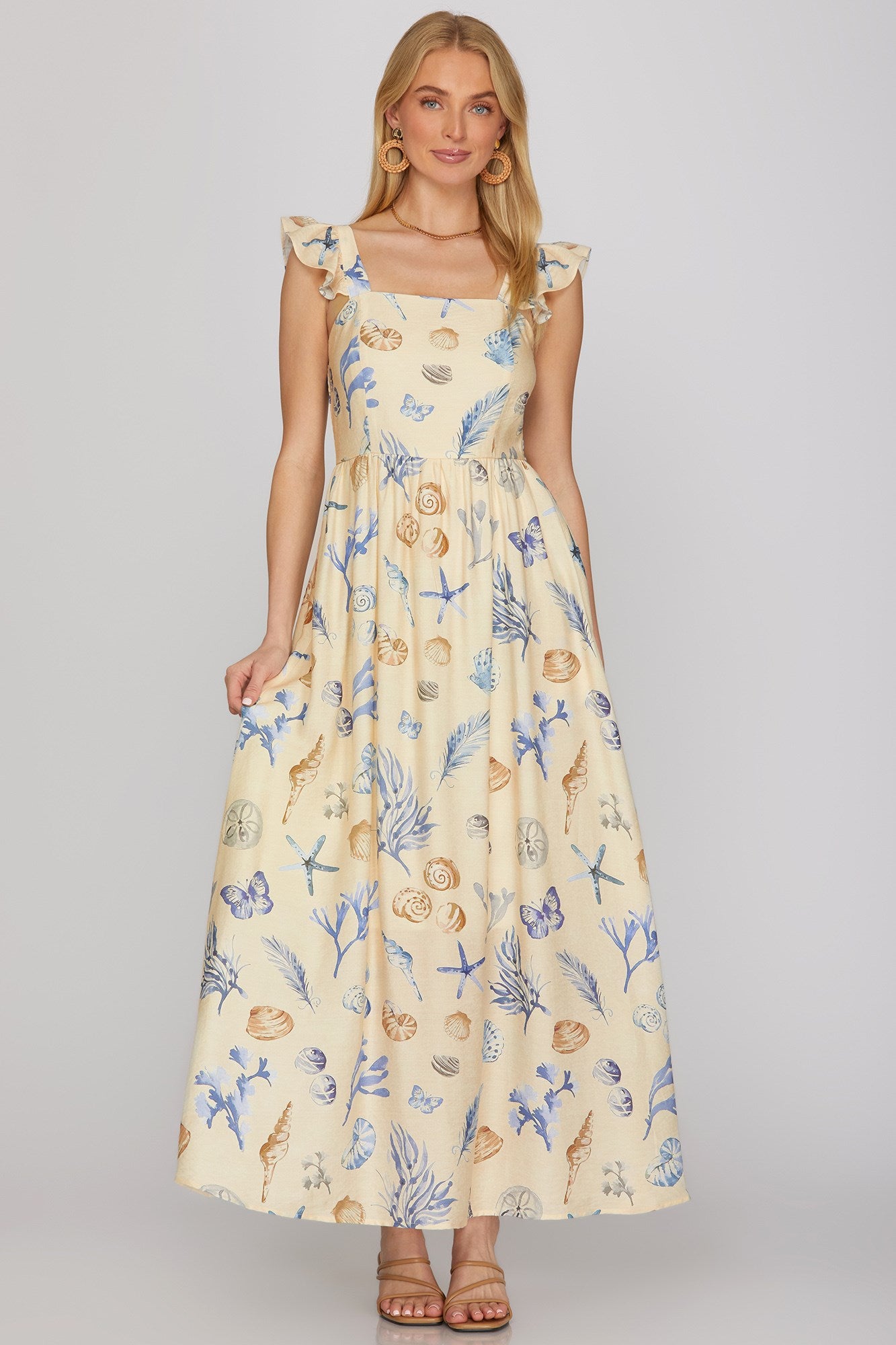 Coastal Charm Smocked Maxi