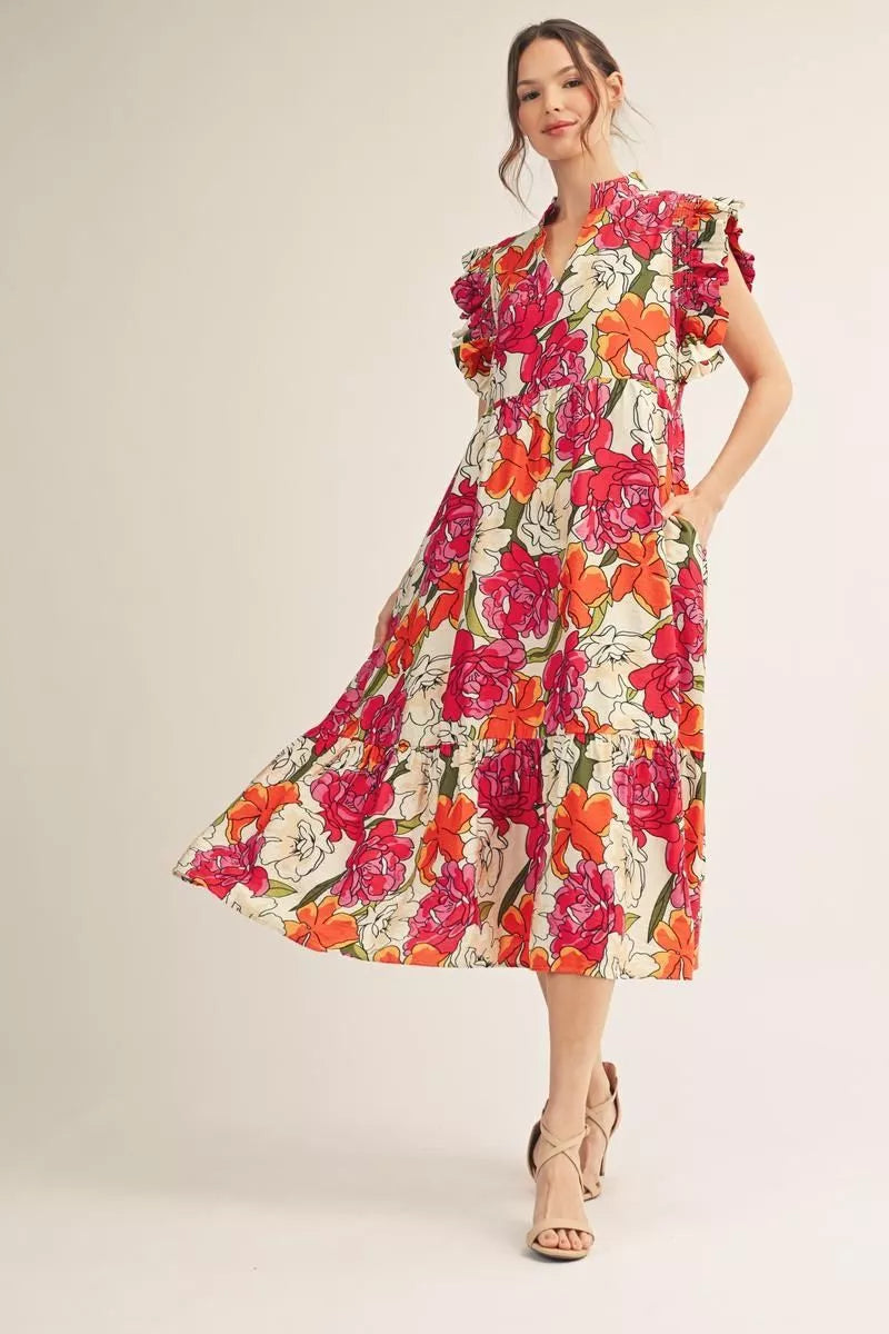 Romance in Bloom Midi Dress