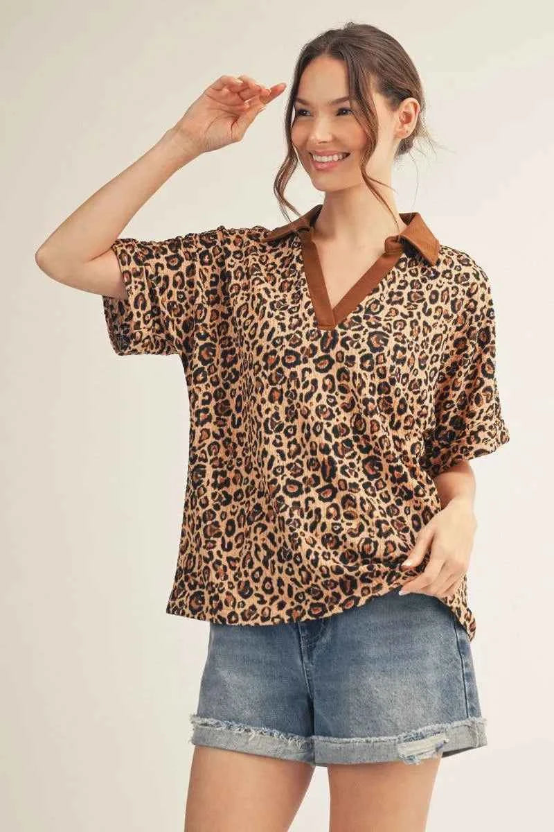 Wild Side Textured Leopard Top