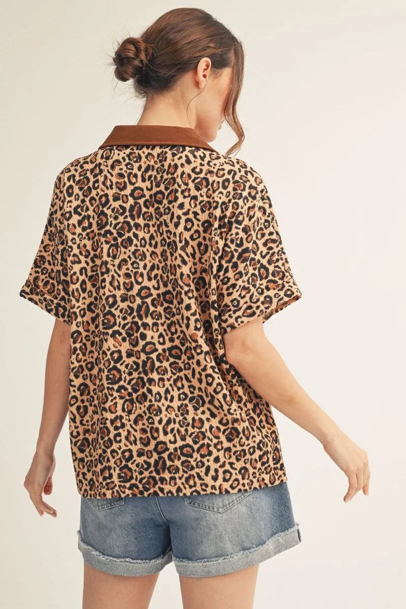 Wild Side Textured Leopard Top