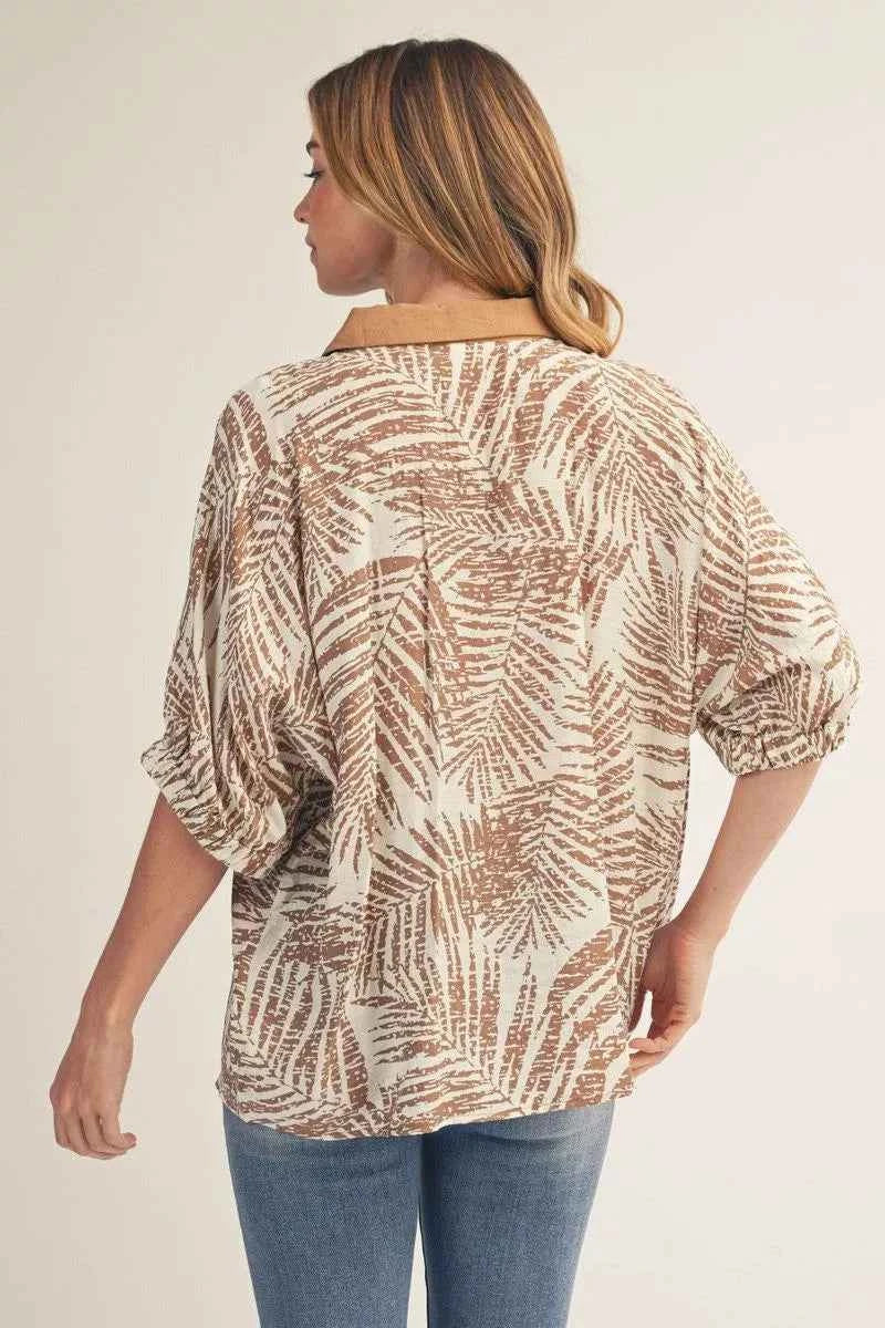 Tropical Breeze Scallop Trim Top