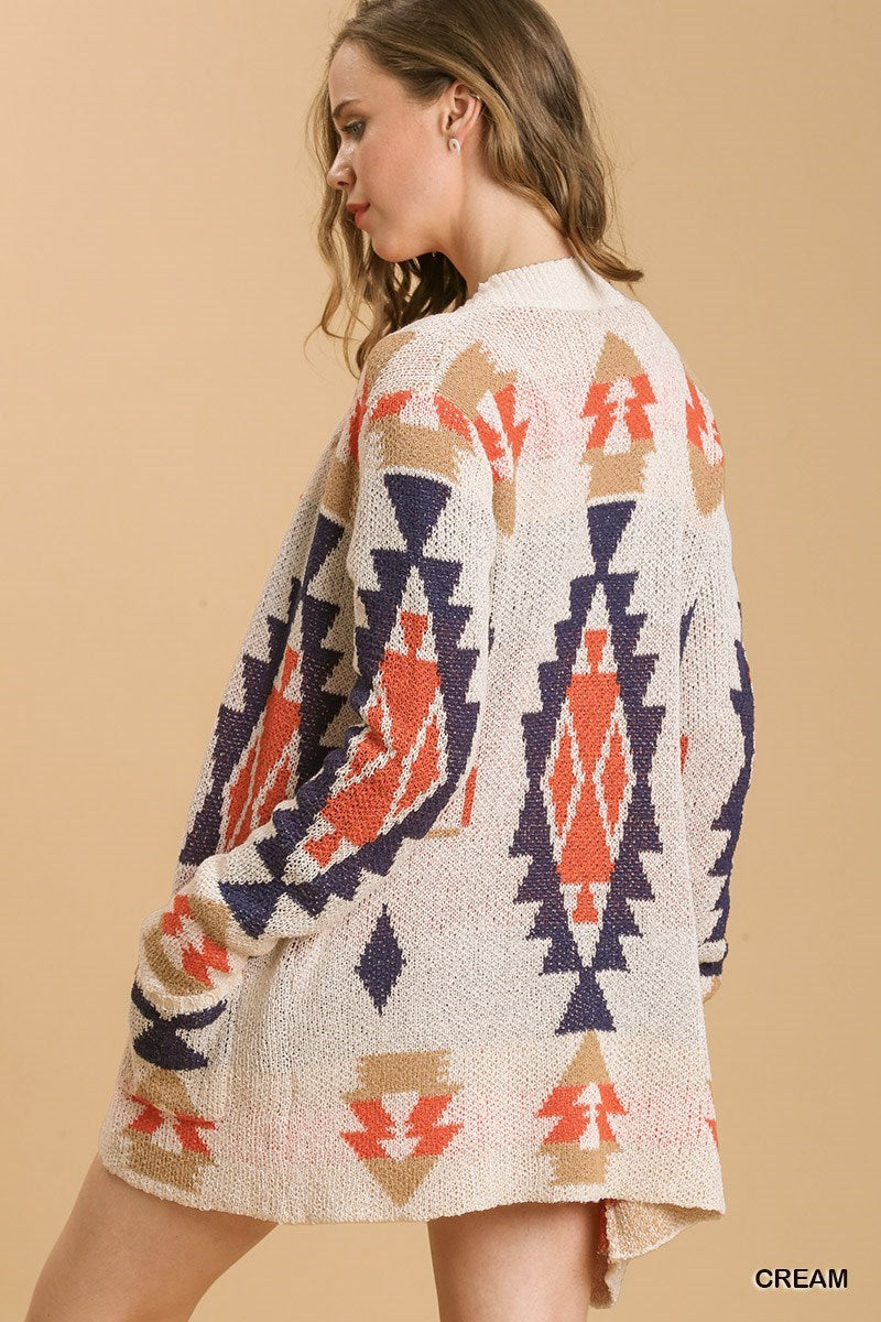 Tribal Beige Cardigan