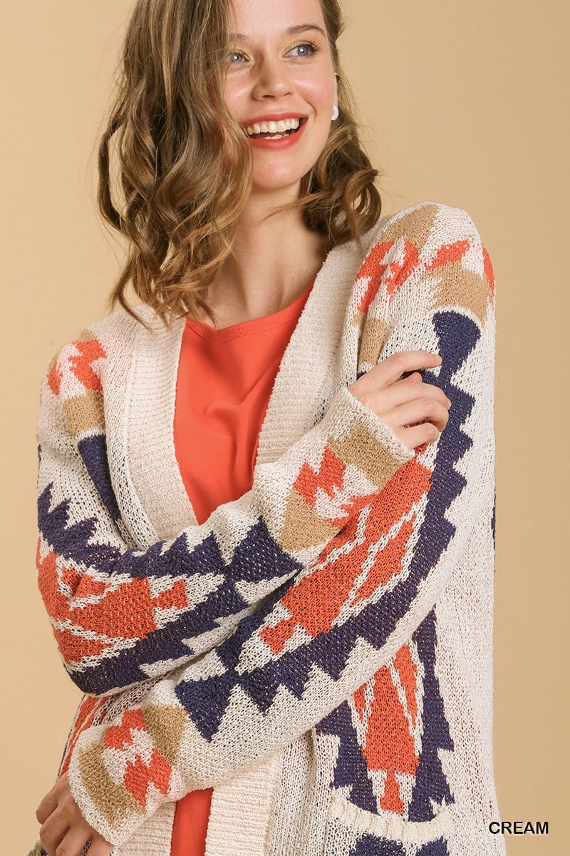 Tribal Beige Cardigan