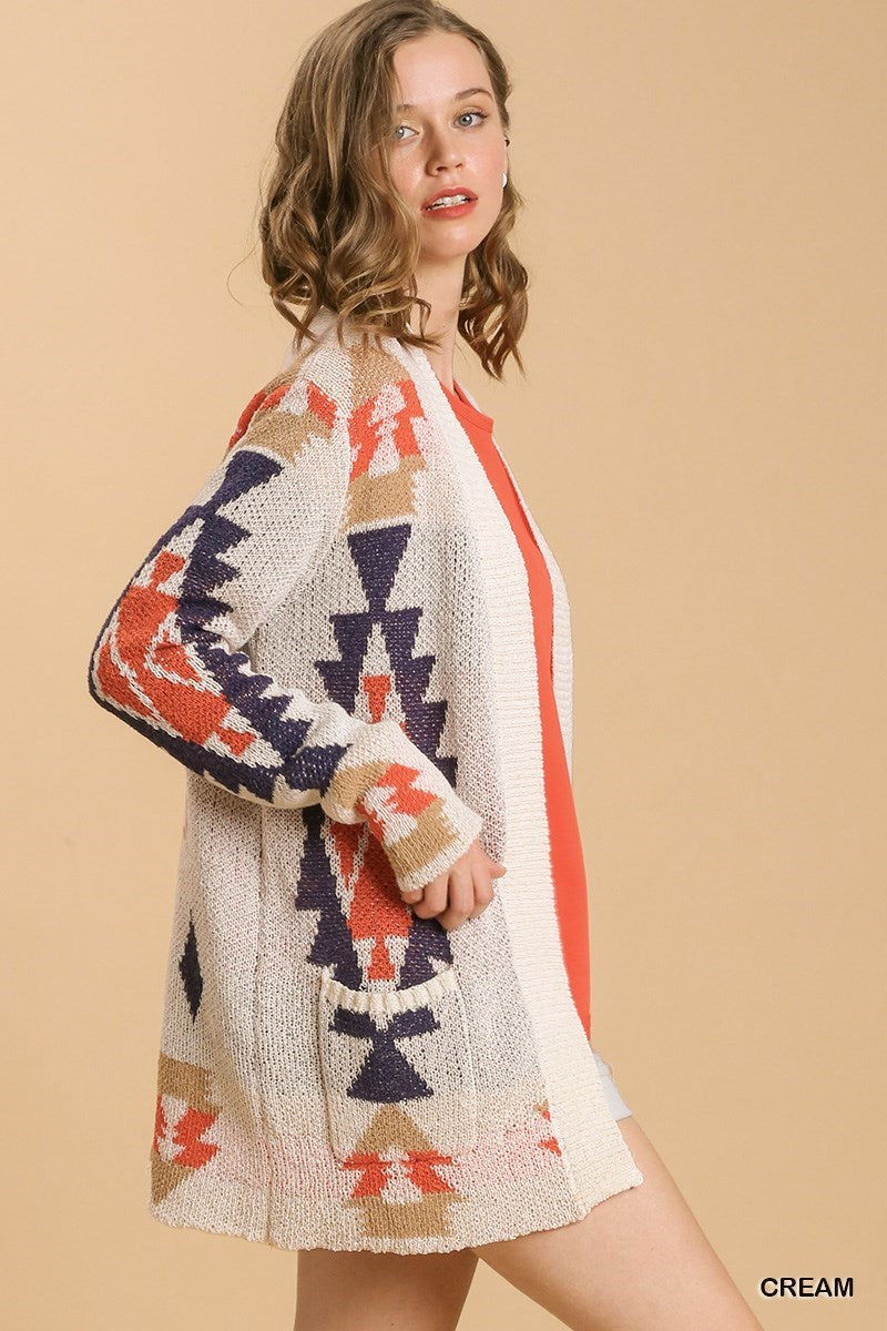 Tribal Beige Cardigan