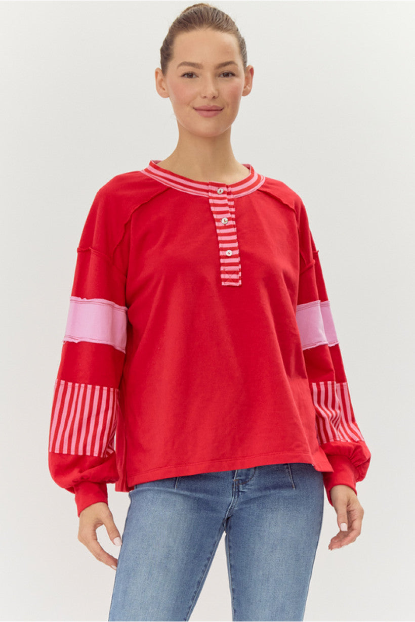 Full of Stripes Vday Top