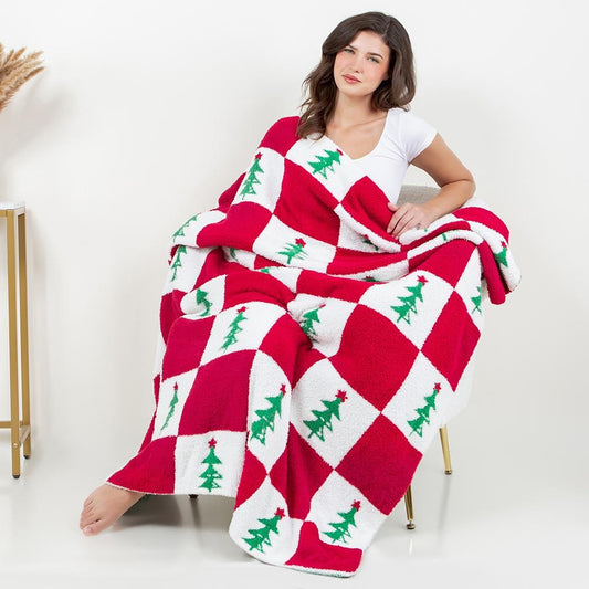 Checkered Christmas Tree Blanket