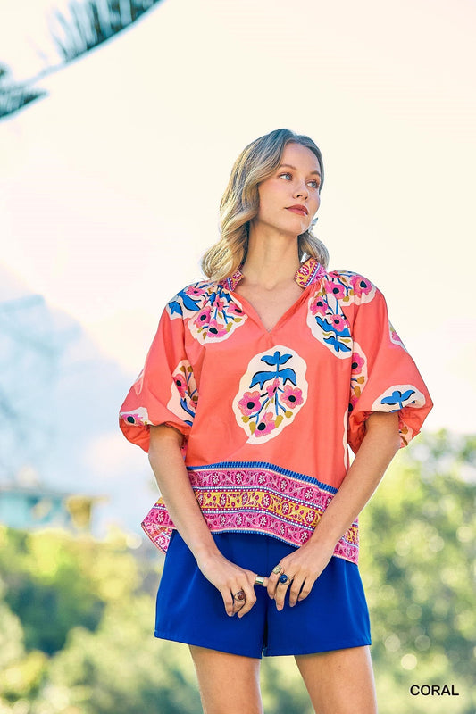 Coral Vibrant Top