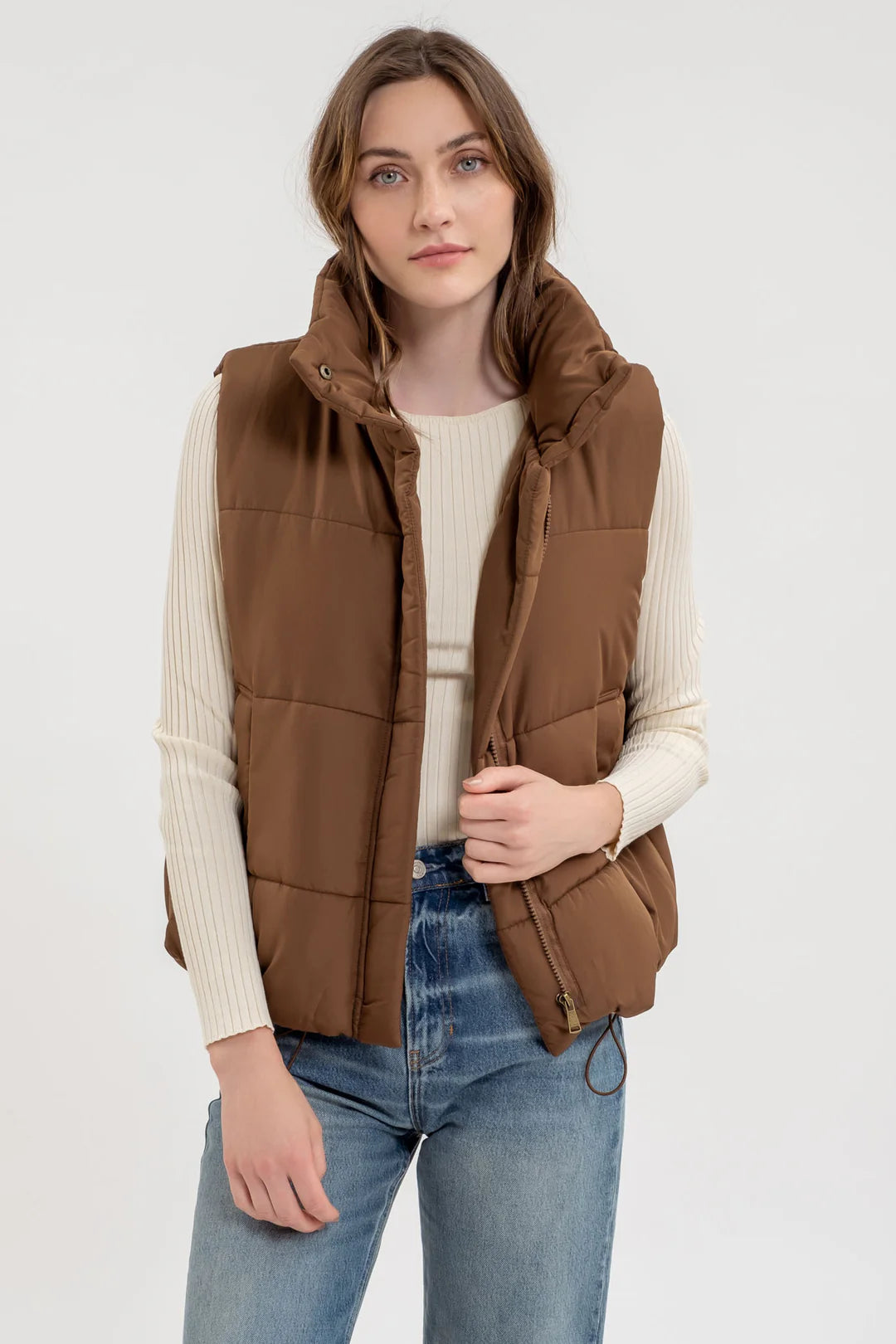 Brown Puff Vest