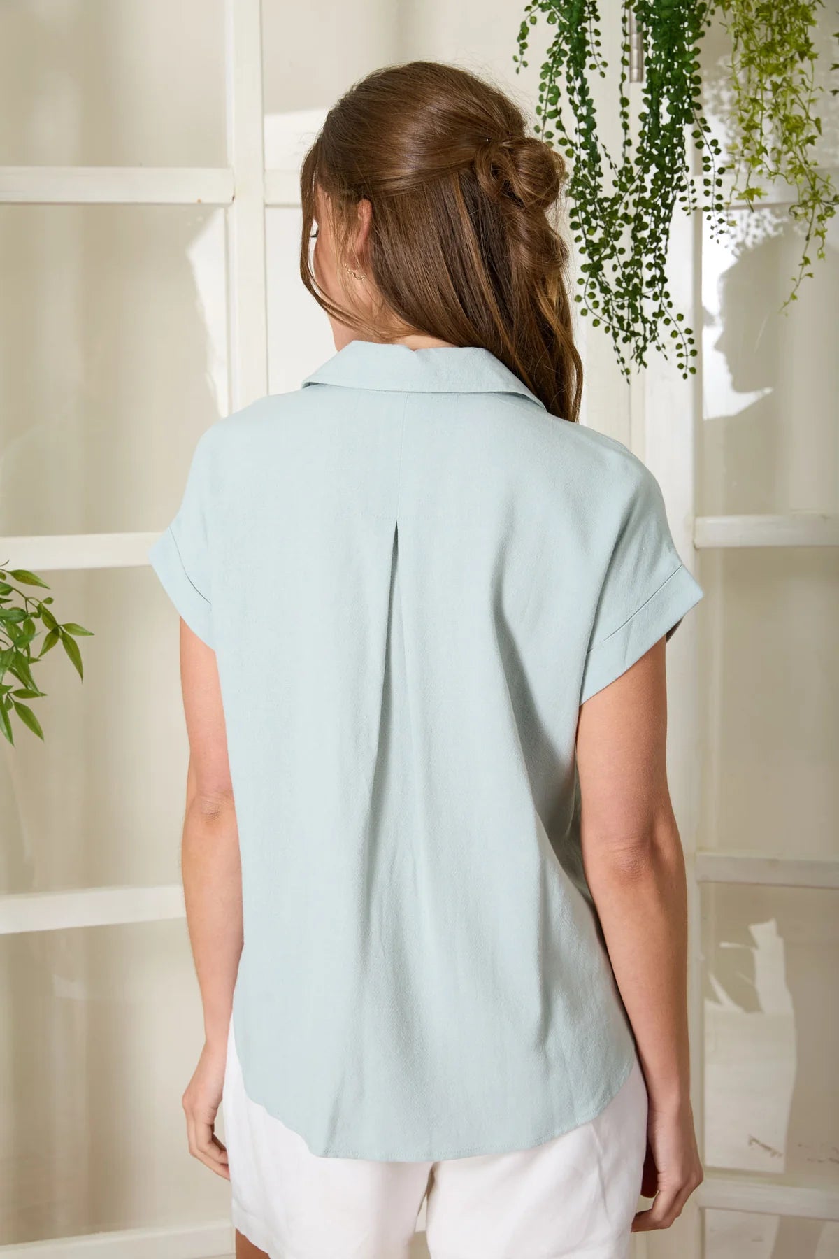 Sage Serenity Pintuck Top