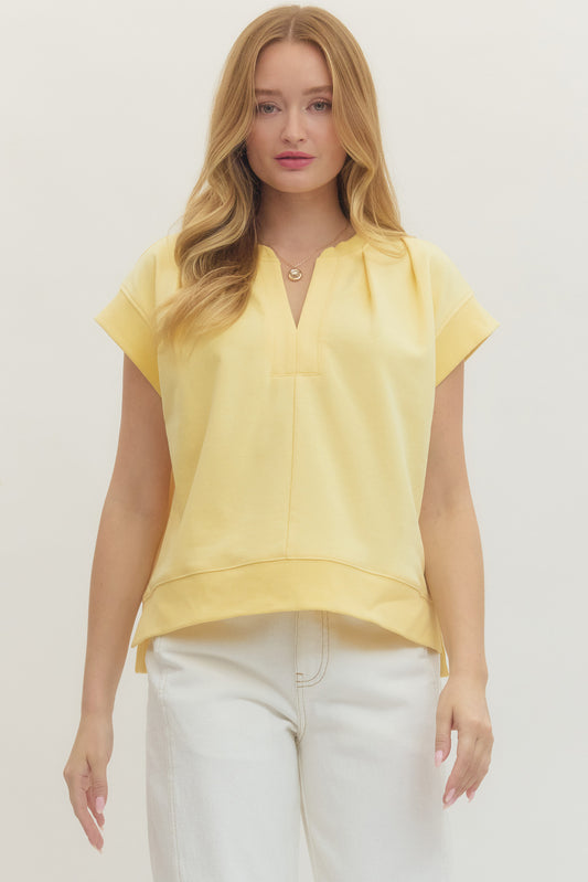 Yellow Sweatshirt Style Top