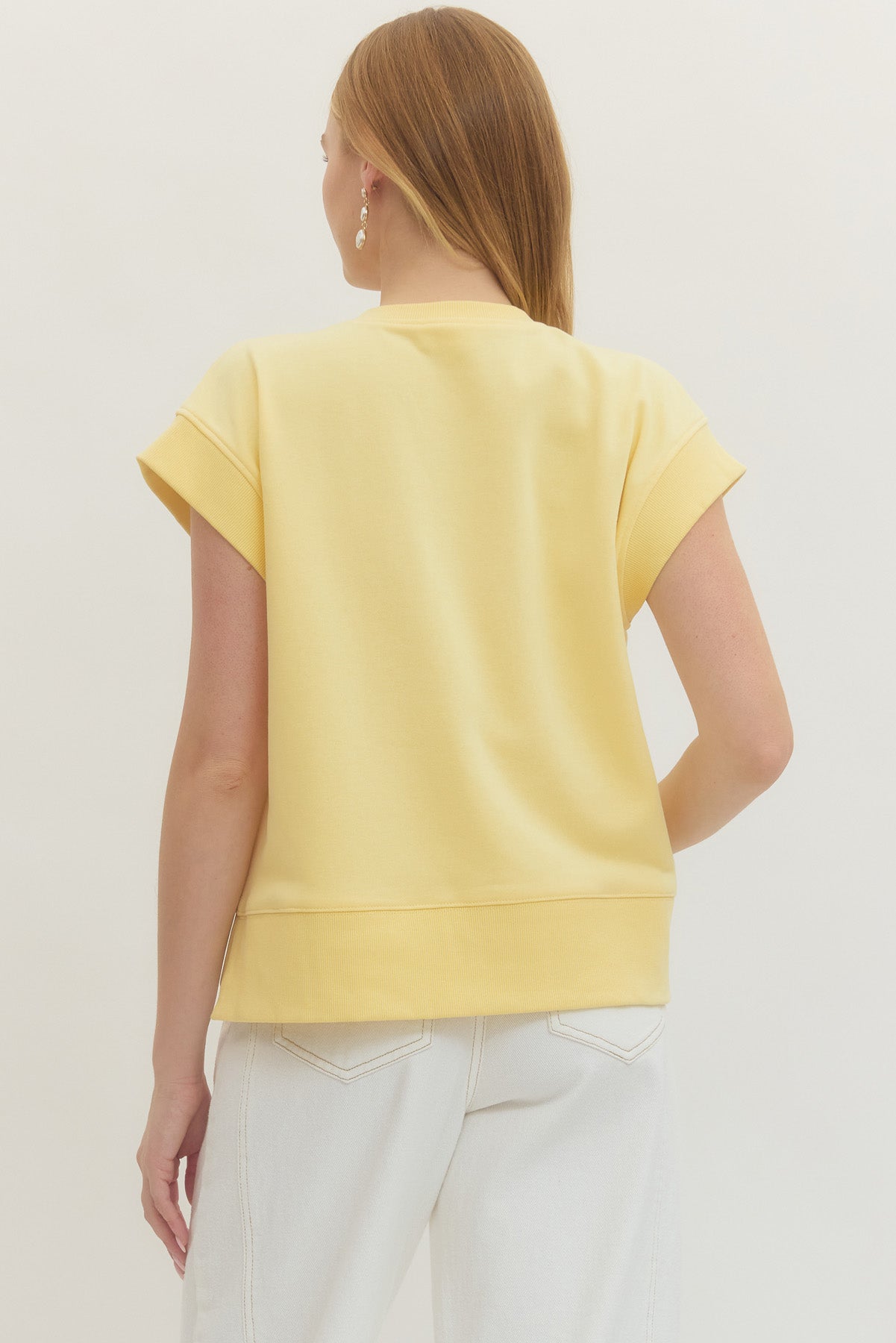 Yellow Sweatshirt Style Top