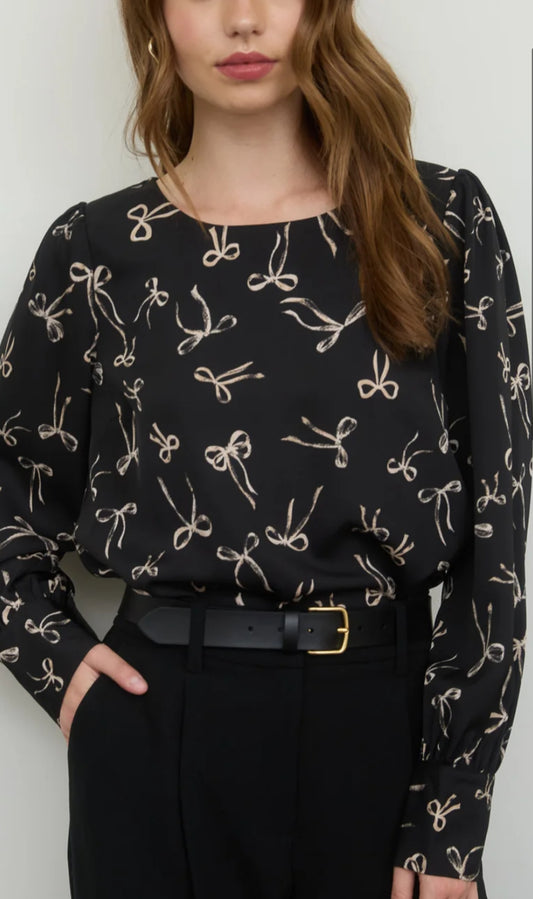 Black Bow Blouse