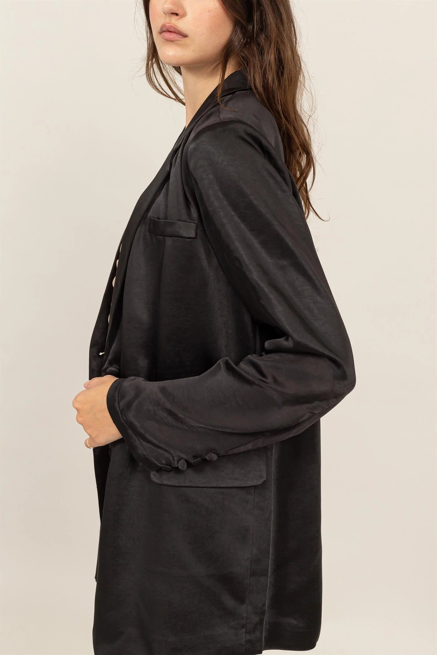 Holiday Oversized Satin Blazer