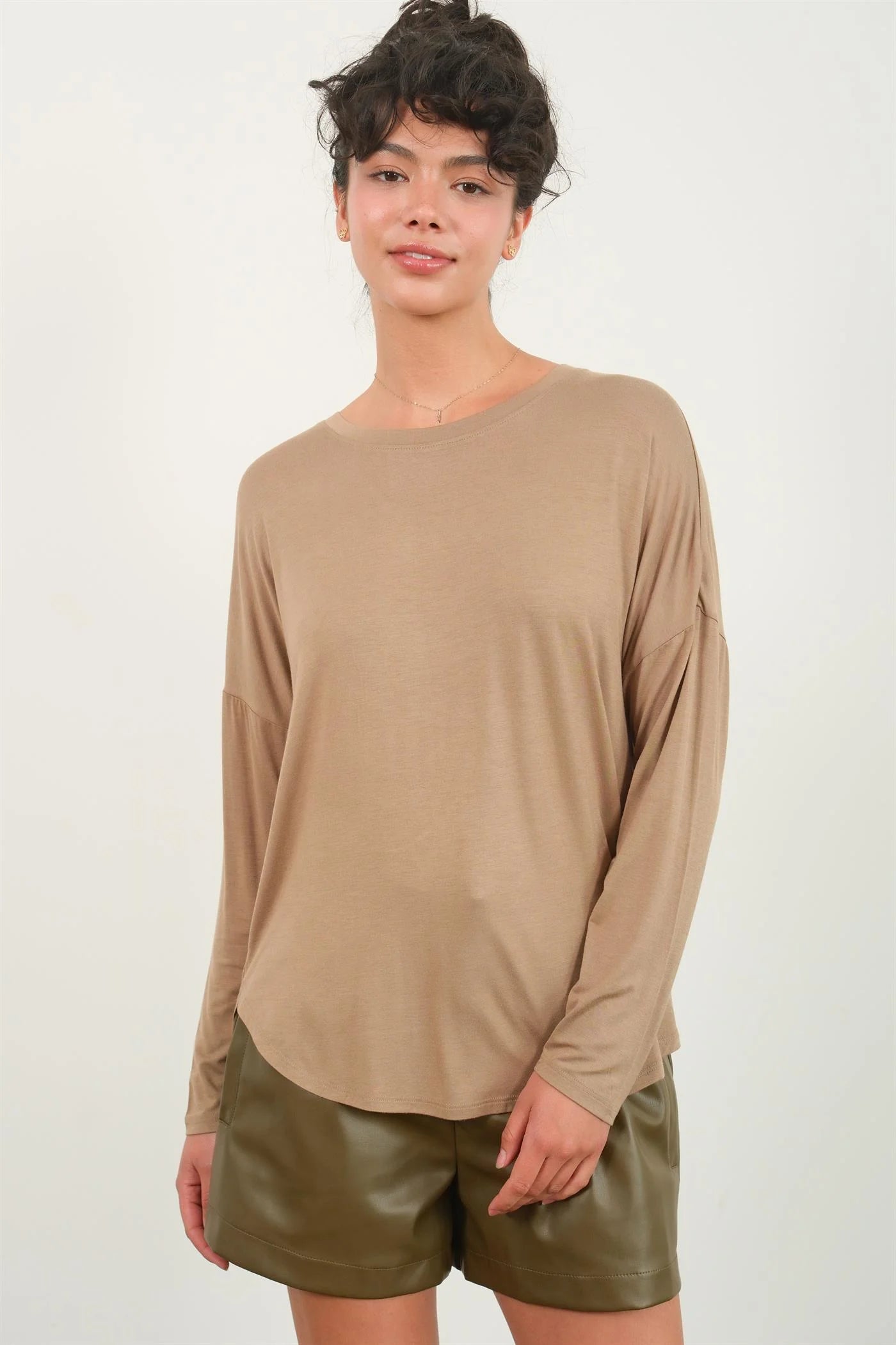 Long Sleeve Mocha Top