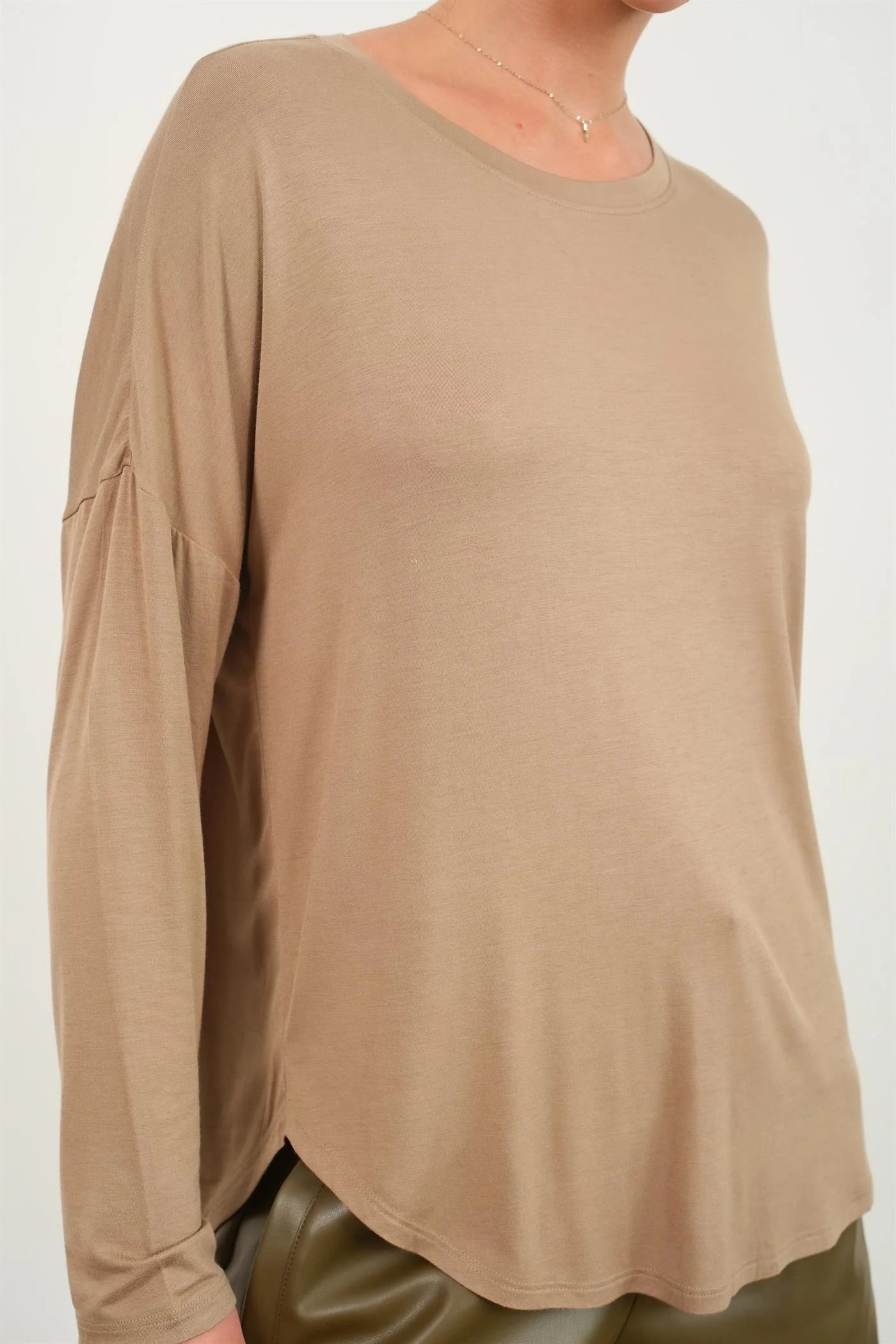 Long Sleeve Mocha Top