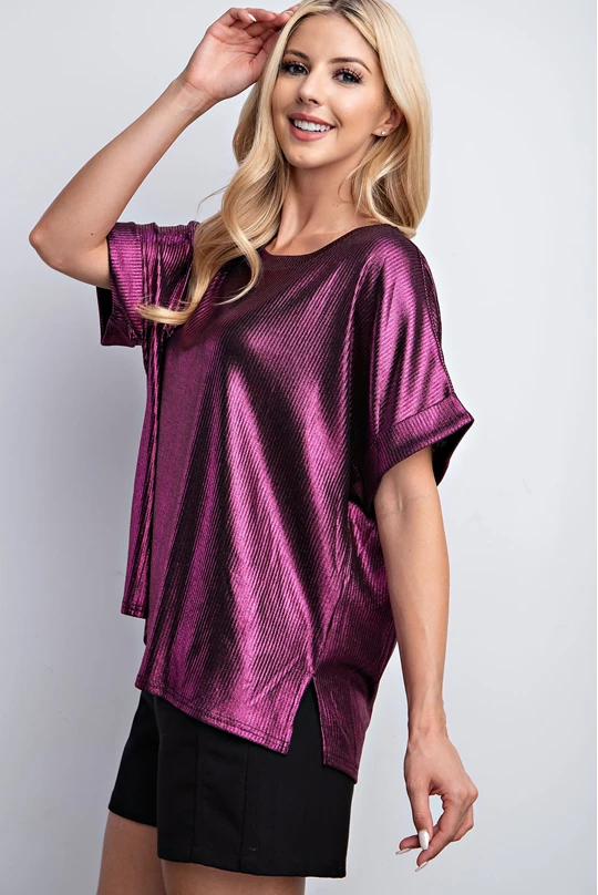 Purple Lurex Metallic Top